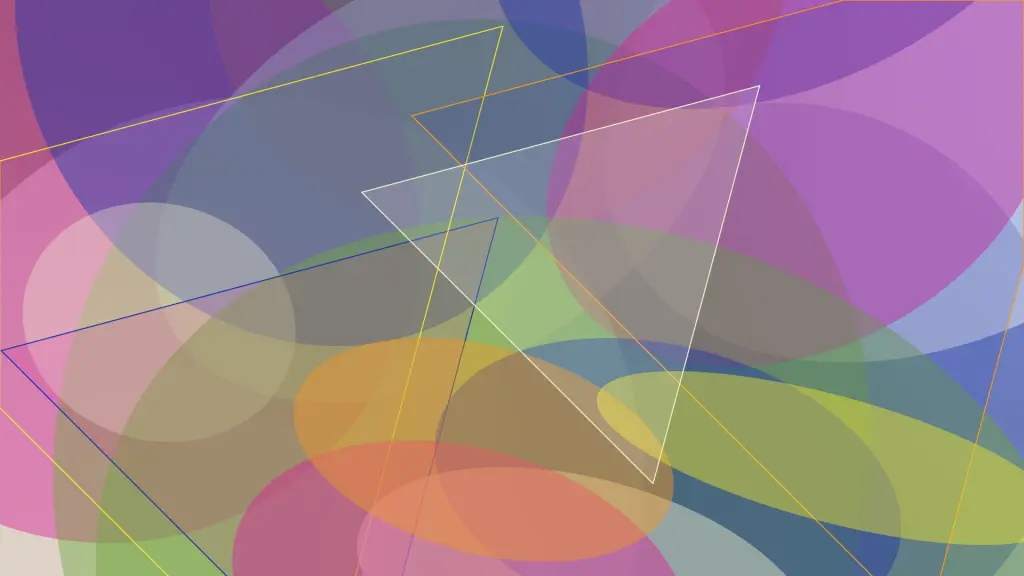 A computer-generated digital composition made of multi-colored geometric shapes. 