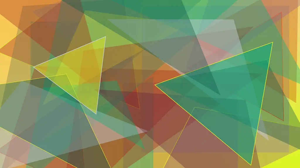 A computer-generated digital composition made of multi-colored geometric shapes. 