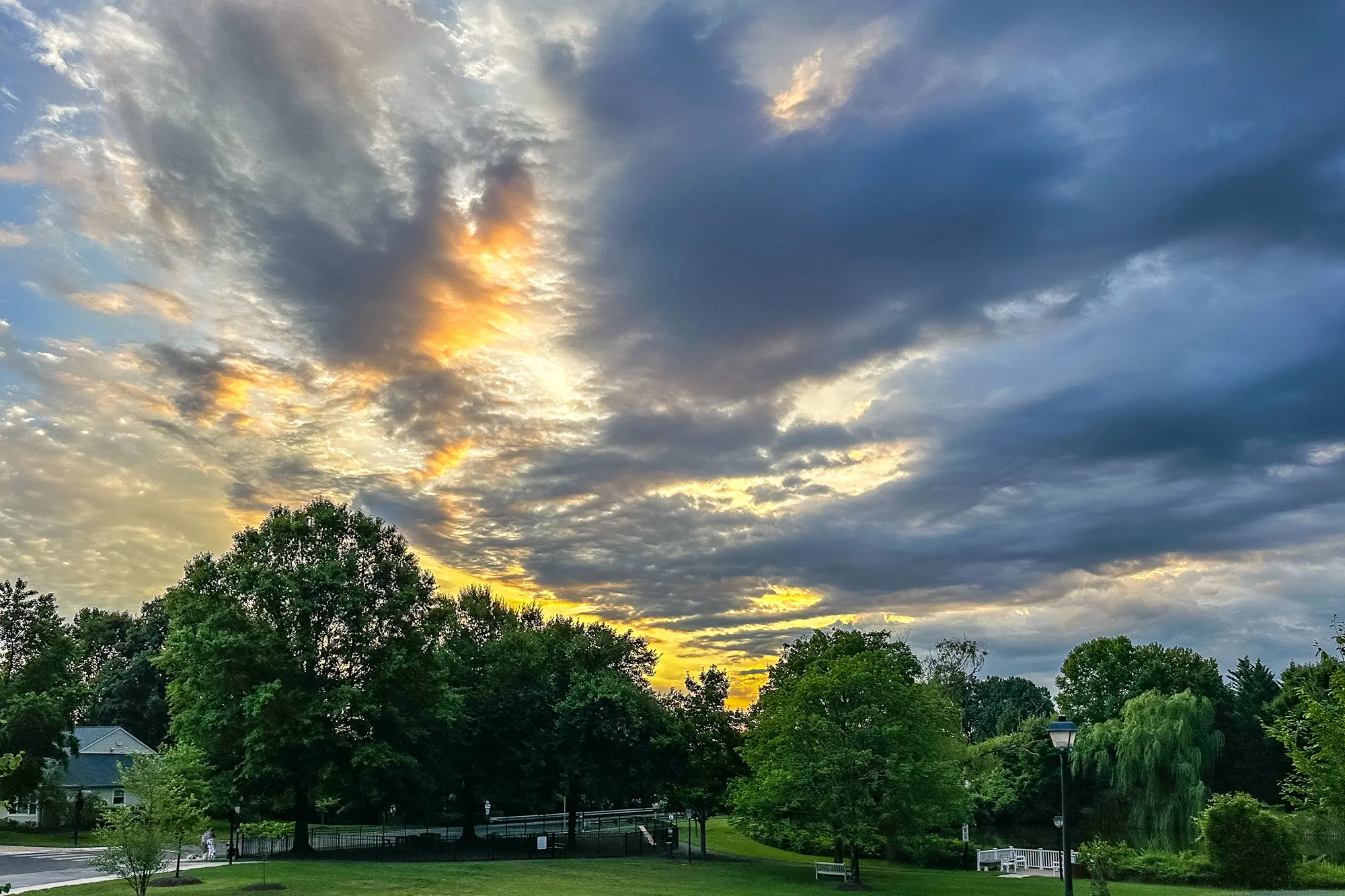 Sunrise over Lake Ridge, Virginia on July 14, 2023.